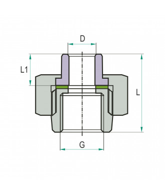 На фото Hi-Therm PP-R union coupling with female thread
